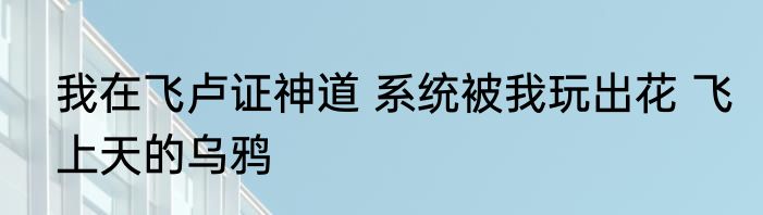 我在飞卢证神道 系统被我玩出花 飞上天的乌鸦