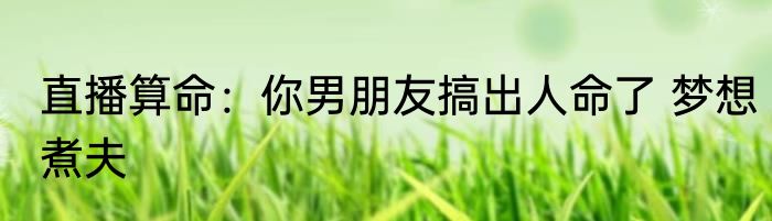直播算命：你男朋友搞出人命了 梦想煮夫
