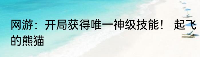 网游：开局获得唯一神级技能！ 起飞的熊猫