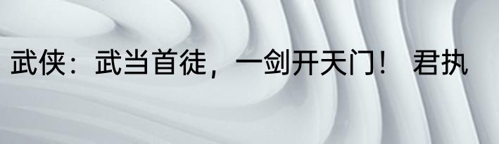 武侠：武当首徒，一剑开天门！ 君执