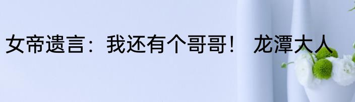 女帝遗言：我还有个哥哥！ 龙潭大人