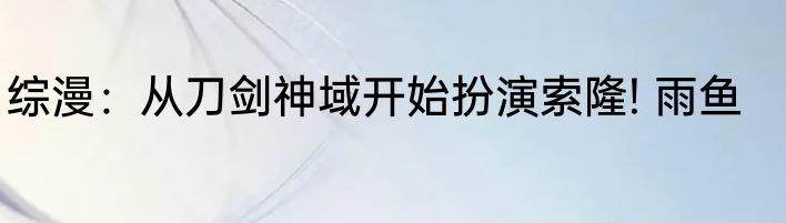 综漫：从刀剑神域开始扮演索隆! 雨鱼