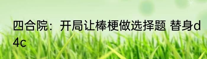 四合院：开局让棒梗做选择题 替身d4c
