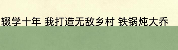 辍学十年 我打造无敌乡村 铁锅炖大乔