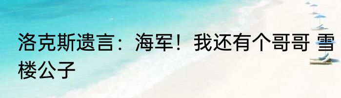 洛克斯遗言：海军！我还有个哥哥 雪楼公子