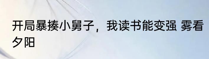 开局暴揍小舅子，我读书能变强 雾看夕阳
