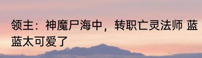 领主：神魔尸海中，转职亡灵法师 蓝蓝太可爱了