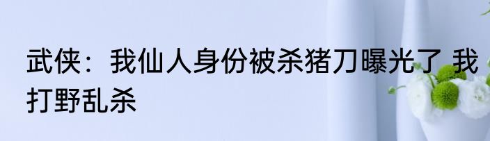 武侠：我仙人身份被杀猪刀曝光了 我打野乱杀