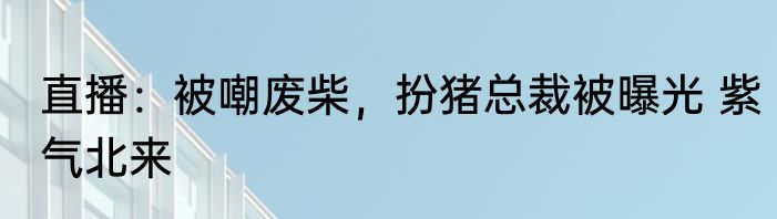 直播：被嘲废柴，扮猪总裁被曝光 紫气北来