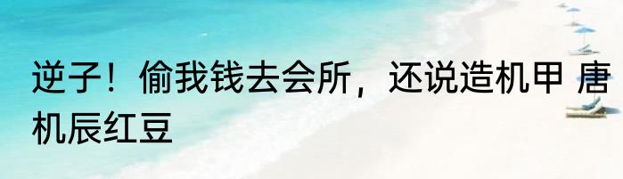 逆子！偷我钱去会所，还说造机甲 唐机辰红豆