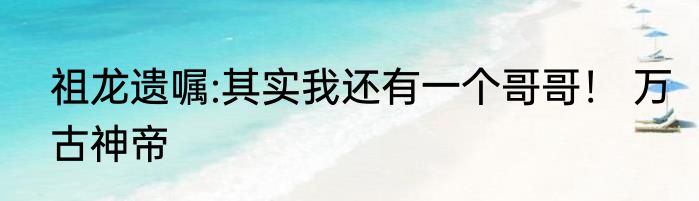 祖龙遗嘱:其实我还有一个哥哥！ 万古神帝