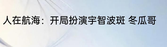人在航海：开局扮演宇智波斑 冬瓜哥