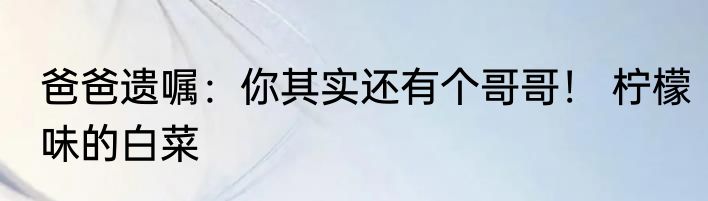 爸爸遗嘱：你其实还有个哥哥！ 柠檬味的白菜