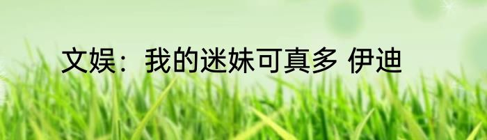 文娱：我的迷妹可真多 伊迪
