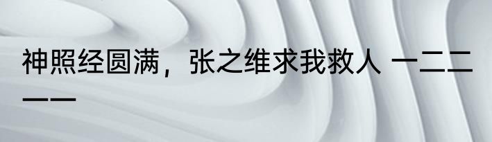 神照经圆满，张之维求我救人 一二二一一