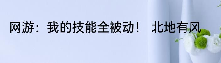网游：我的技能全被动！ 北地有风