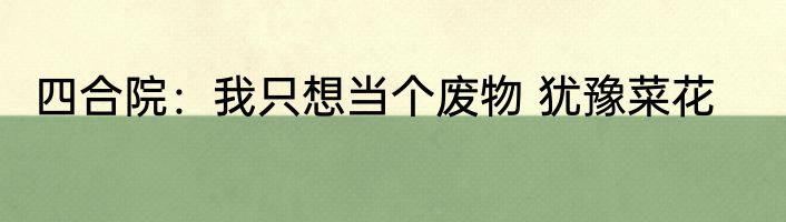 四合院：我只想当个废物 犹豫菜花