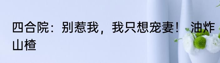 四合院：别惹我，我只想宠妻！ 油炸山楂