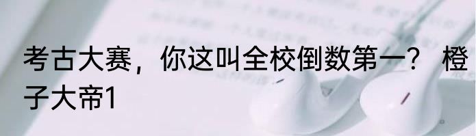考古大赛，你这叫全校倒数第一？ 橙子大帝1