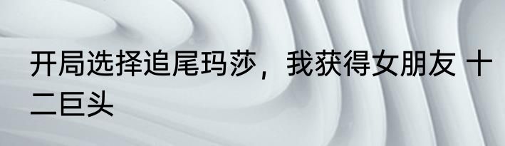 开局选择追尾玛莎，我获得女朋友 十二巨头