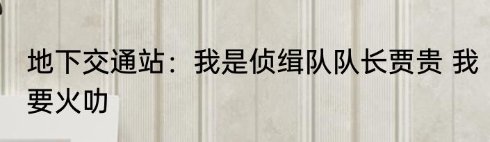 地下交通站：我是侦缉队队长贾贵 我要火叻