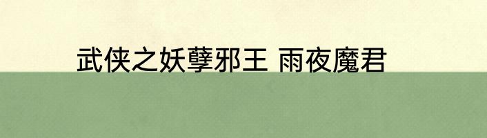 武侠之妖孽邪王 雨夜魔君