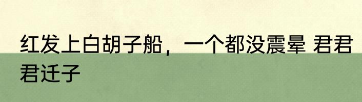 红发上白胡子船，一个都没震晕 君君君迁子