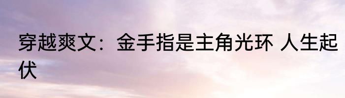 穿越爽文：金手指是主角光环 人生起伏