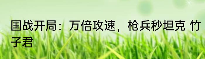 国战开局：万倍攻速，枪兵秒坦克 竹子君