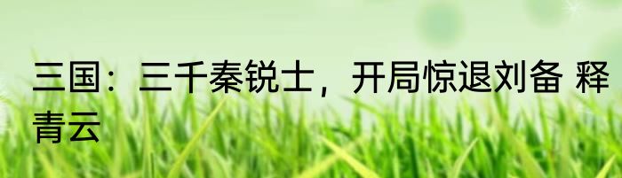 三国：三千秦锐士，开局惊退刘备 释青云