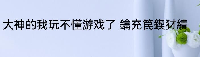 大神的我玩不懂游戏了 鑰充笢鍥犲績