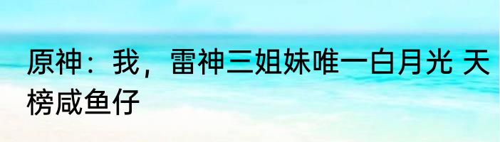 原神：我，雷神三姐妹唯一白月光 天榜咸鱼仔
