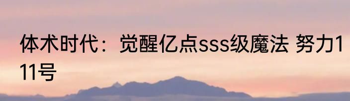 体术时代：觉醒亿点sss级魔法 努力111号