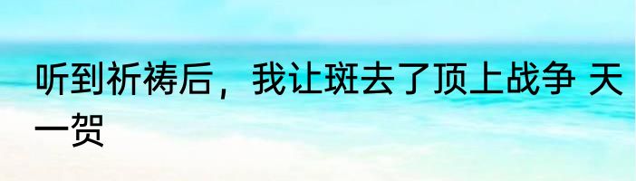 听到祈祷后，我让斑去了顶上战争 天一贺