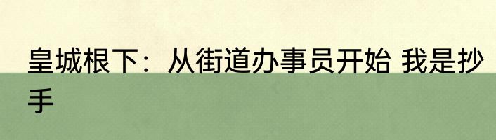 皇城根下：从街道办事员开始 我是抄手