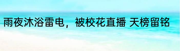 雨夜沐浴雷电，被校花直播 天榜留铭