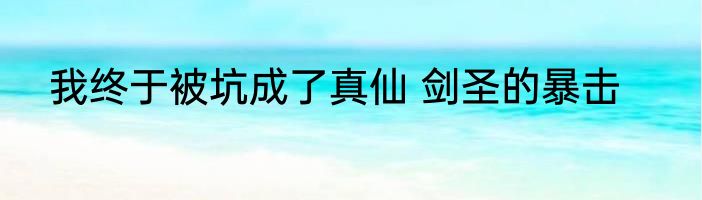 我终于被坑成了真仙 剑圣的暴击