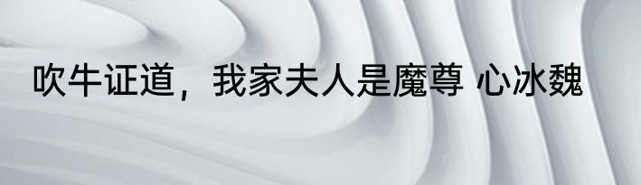 吹牛证道，我家夫人是魔尊 心冰魏