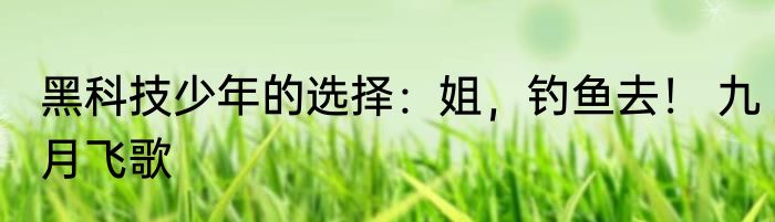 黑科技少年的选择：姐，钓鱼去！ 九月飞歌