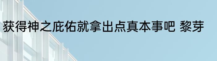获得神之庇佑就拿出点真本事吧 黎芽