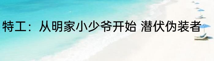 特工：从明家小少爷开始 潜伏伪装者
