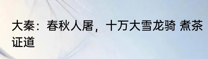 大秦：春秋人屠，十万大雪龙骑 煮茶证道