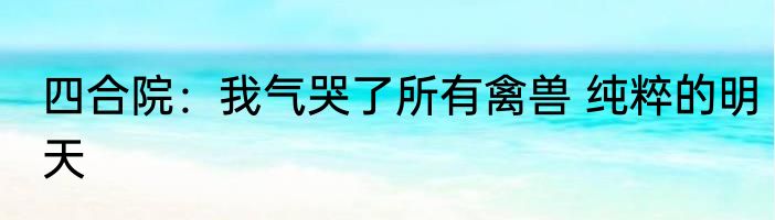 四合院：我气哭了所有禽兽 纯粹的明天