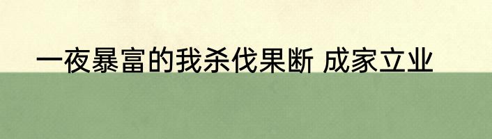 一夜暴富的我杀伐果断 成家立业