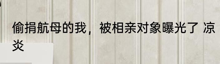 偷捐航母的我，被相亲对象曝光了 凉炎
