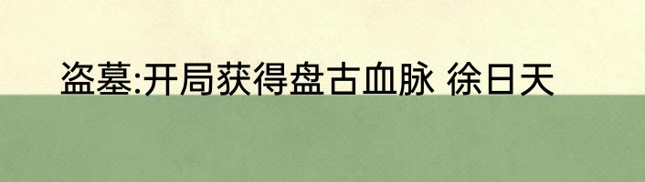 盗墓:开局获得盘古血脉 徐日天