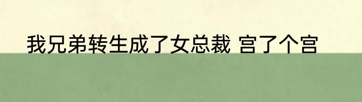 我兄弟转生成了女总裁 宫了个宫
