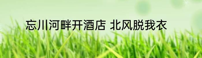 忘川河畔开酒店 北风脱我衣