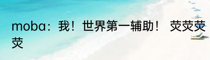 moba：我！世界第一辅助！ 荧荧荧荧