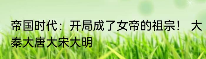 帝国时代：开局成了女帝的祖宗！ 大秦大唐大宋大明